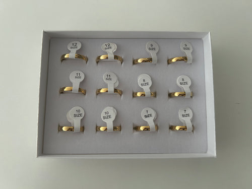 Anillos Acero media 1/2 caña dorado