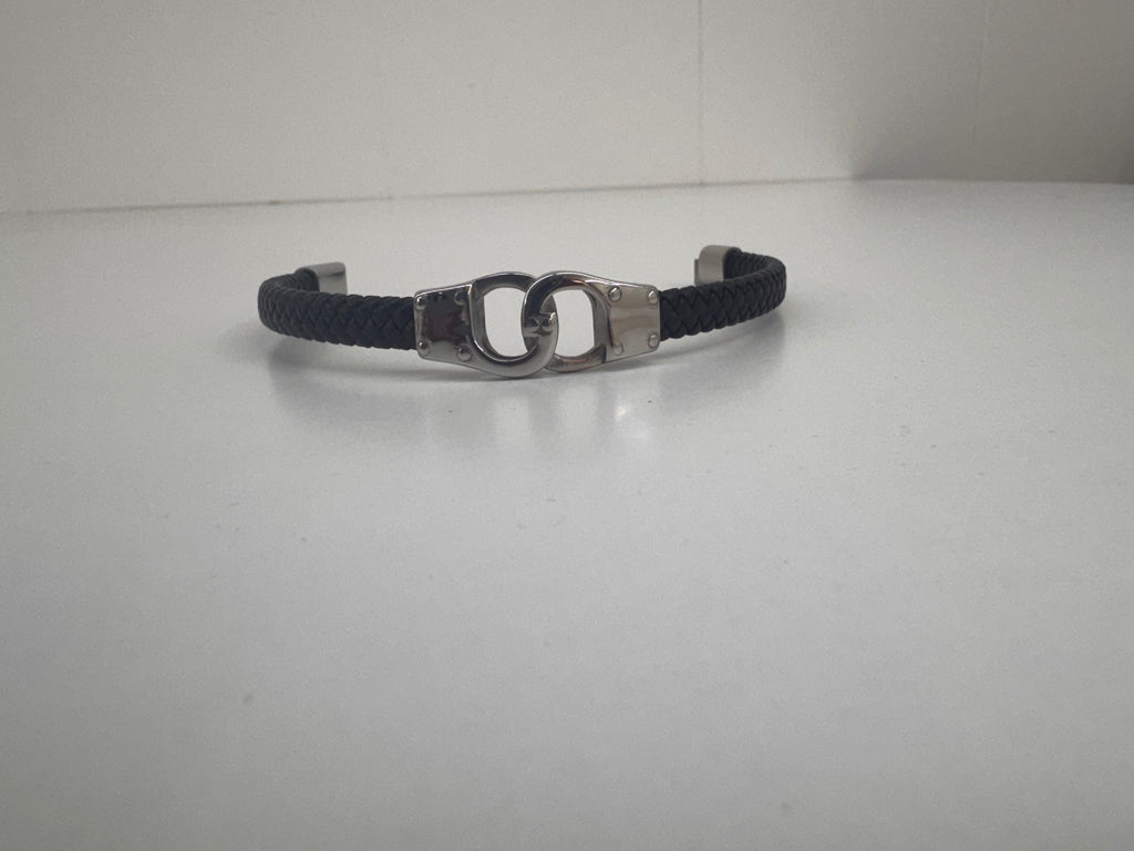Pulsera de Acero y Cuero Esposas