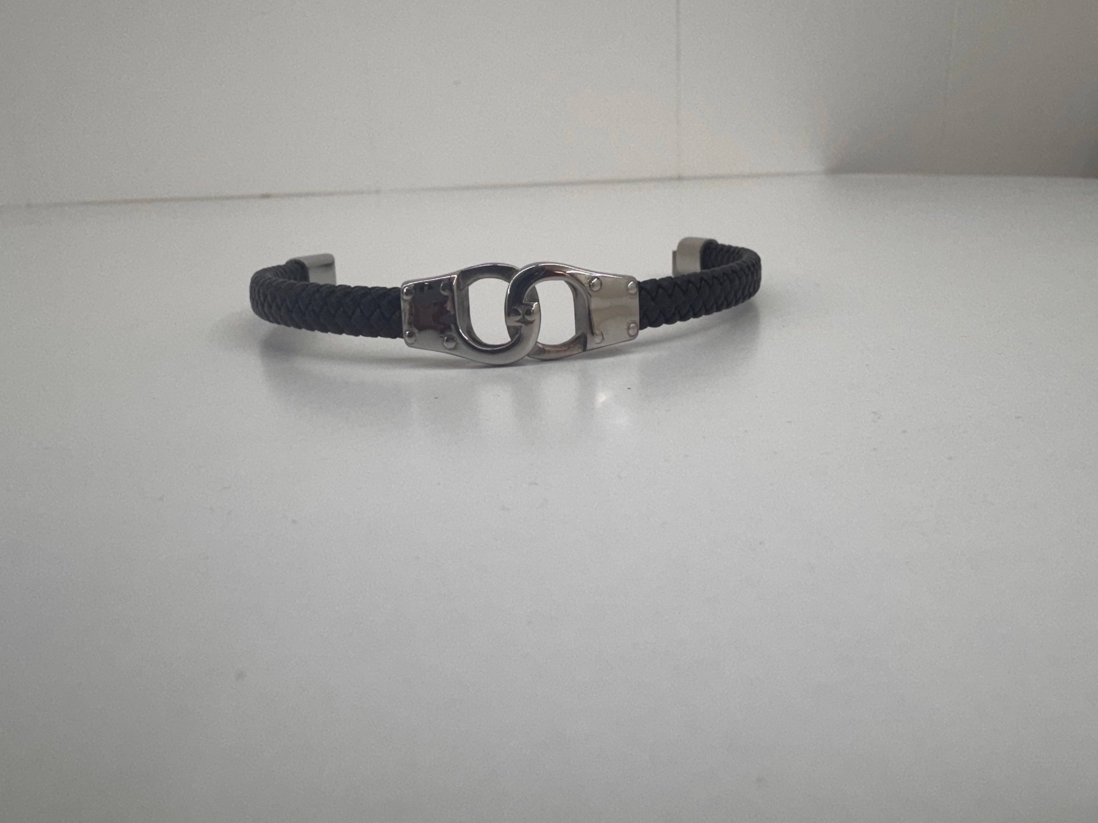 Pulsera de Acero y Cuero Esposas