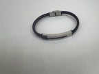 Pulsera de Acero y Cuero Trenzada