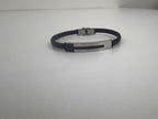 Pulsera de Acero y Cuero Trenzada