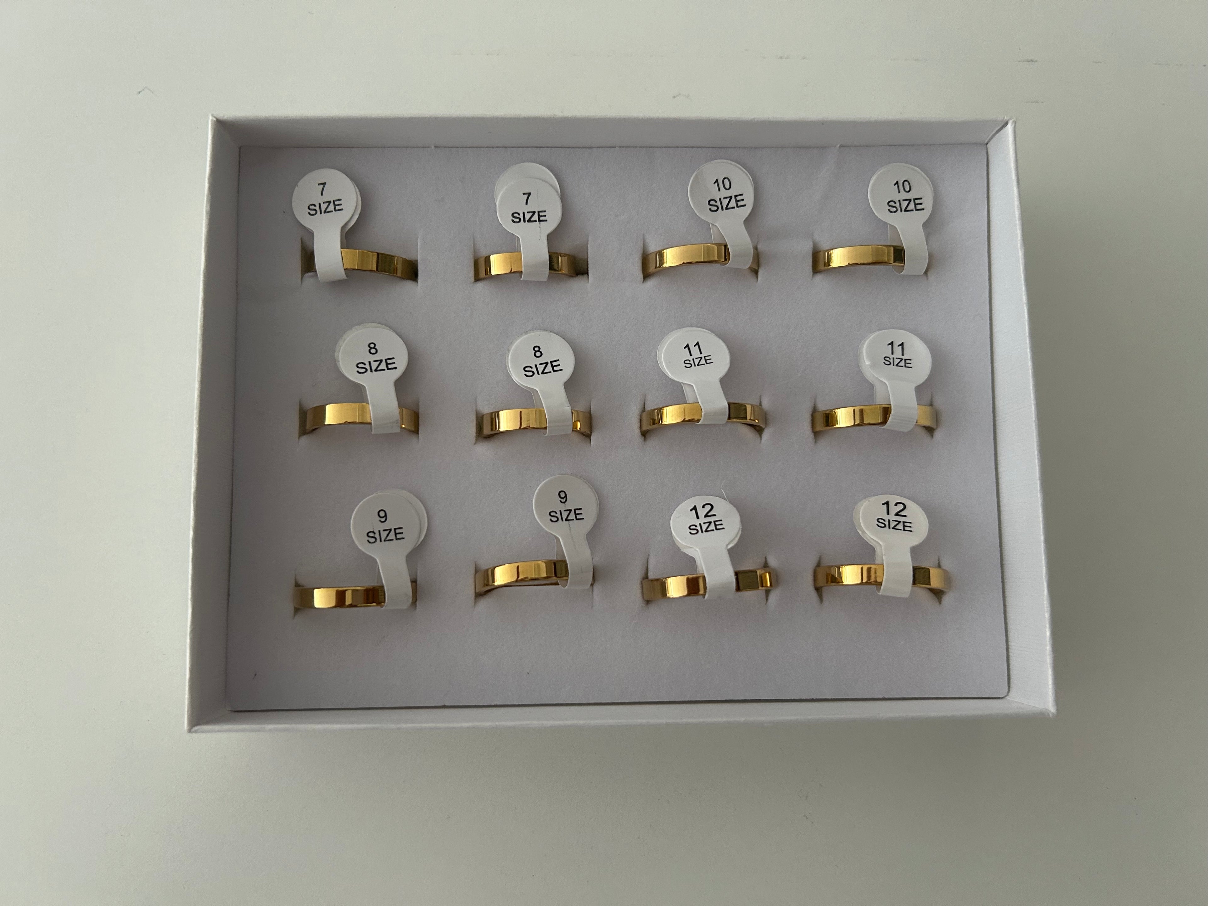Anillos de Acero plano dorado