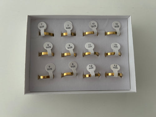Anillos de Acero plano dorado