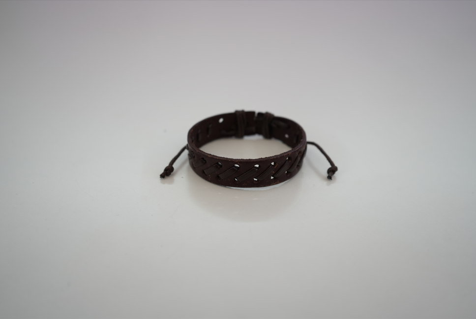 Pulsera de Cuero Vintage Marrón Oscuro