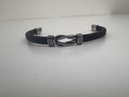Pulsera de Acero y Cuero Nudo Entrelazado